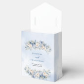 Waterverf lichtblauw & witte rozen groene bruiloft bedankdoosjes (Geopend)