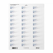 Waterverf Lichtblauwe Bloemige Trouwadres Etiket (Full Sheet)