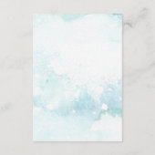 Waterverf lichtblauwe trouwgegevens invoegen kaart (Achterkant)