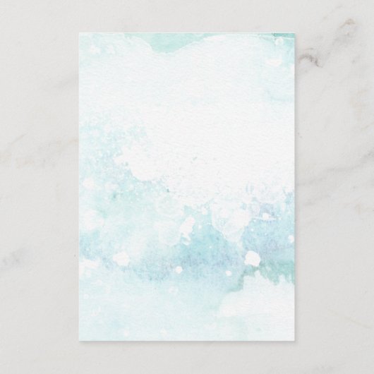 Waterverf lichtblauwe trouwgegevens invoegen kaart (Achterkant)