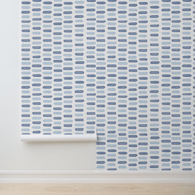 Waterverf lichtblauwe vlekken, kinderlijke stijl behang (Applicatie)