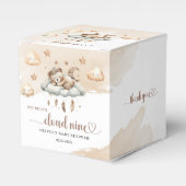 Waterverf lichtbruin beige wolk negen teddybeer bedankdoosjes (Voorkant Zijde)
