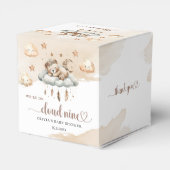 Waterverf lichtbruin beige wolk negen teddybeer bedankdoosjes (Achterkant)