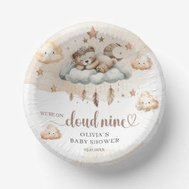 Waterverf lichtbruine ivoorwolk Negen teddybeer Papieren Kommen