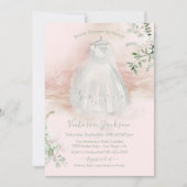 Waterverf lichte en luchtige bruidsjurk douche kaart (Voorkant)