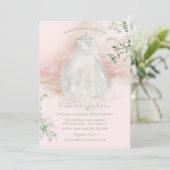 Waterverf lichte en luchtige bruidsjurk douche kaart (Staand voorkant)