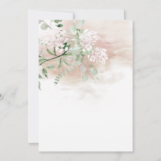 Waterverf lichte en luchtige bruidsjurk douche kaart (Achterkant)