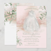 Waterverf lichte en luchtige bruidsjurk douche kaart (Voorkant / Achterkant)