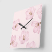 Waterverf Lichte roze Cherry Blossom Wall klok (Hoek)