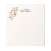 Waterverf Lichtgele Bloemennota van Docent Notitieblok (Voorkant)