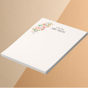 Waterverf Lichtgele Bloemennota van Docent Notitieblok