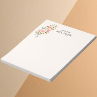 Waterverf Lichtgele Bloemennota van Docent Notitieblok