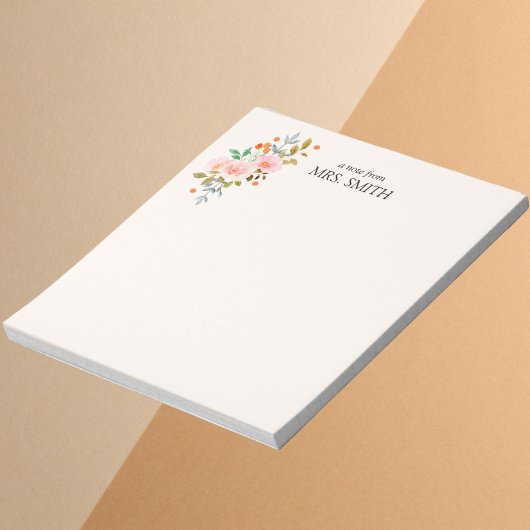 Waterverf Lichtgele Bloemennota van Docent Notitieblok