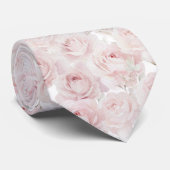 waterverf lichtroze rozen stropdas (Opgerold)