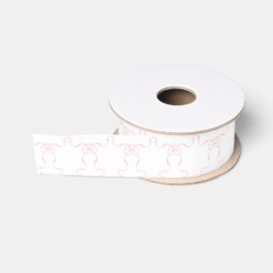 Waterverf lichtroze strikken grosgrain lint