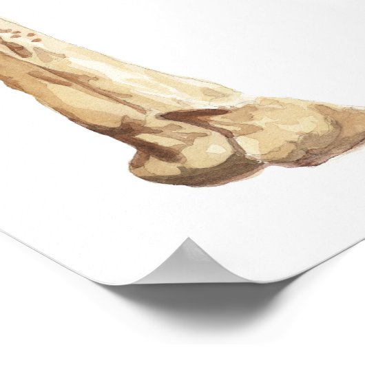 waterverf "Licker with Cupcake" Giraffe Poster (Hoek)