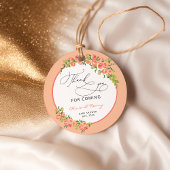 Waterverf lief klein perzik modern dank u bedankjes labels