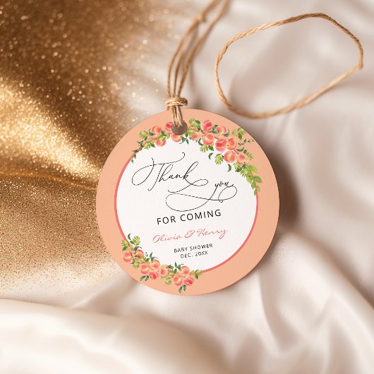 Waterverf lief klein perzik modern dank u bedankjes labels