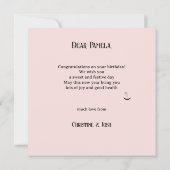 Waterverf lief pop meisje happy birthday Kaart (Achterkant)