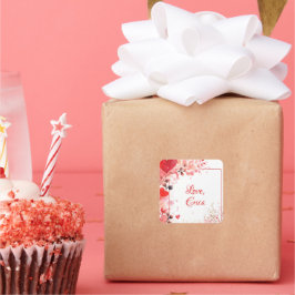 Waterverf Liefde | Aangepast Vierkante Sticker