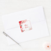 Waterverf Liefde | Aangepast Vierkante Sticker (Envelop)