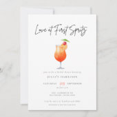 Waterverf liefde bij eerste Spritz Vrijgezellenfee Kaart (Voorkant)