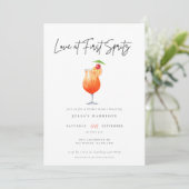 Waterverf liefde bij eerste Spritz Vrijgezellenfee Kaart (Staand voorkant)