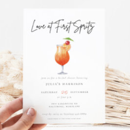 Waterverf liefde bij eerste Spritz Vrijgezellenfee Kaart