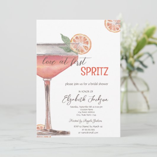 Waterverf Liefde bij First Spritz Kaart (Staand voorkant)