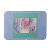 Waterverf Liefde bloemen Turquoise Blue Bath Mat (Voorkant)
