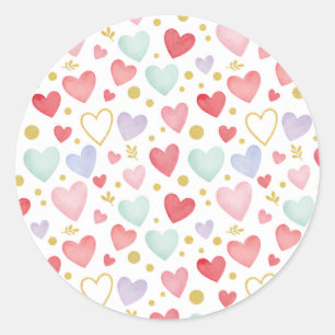 Waterverf Liefde & Goudstof Patroon Sticker