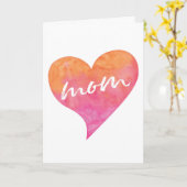 Waterverf liefde hart Moederdag Kaart (Gele Bloem)