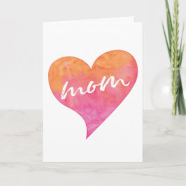Waterverf liefde hart Moederdag Kaart