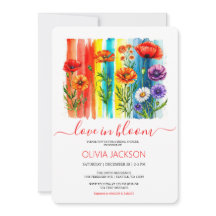 Waterverf Liefde in bloei Wildflower Vrijgezellenf