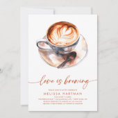 Waterverf liefde is het brouwen van koffie Vrijgez Kaart (Voorkant)