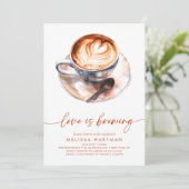 Waterverf liefde is het brouwen van koffie Vrijgez Kaart (Staand voorkant)