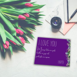 Waterverf liefde paars grappig briefkaart