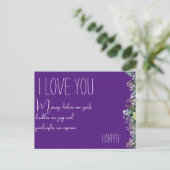 Waterverf liefde paars grappig briefkaart (Staand voorkant)