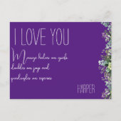 Waterverf liefde paars grappig briefkaart (Voorkant)