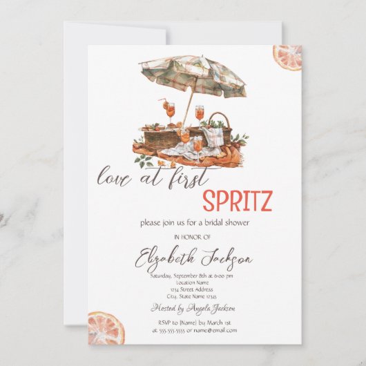 Waterverf liefde tijdens de eerste Spritz picknick Kaart (Voorkant)