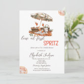 Waterverf liefde tijdens de eerste Spritz picknick Kaart (Staand voorkant)