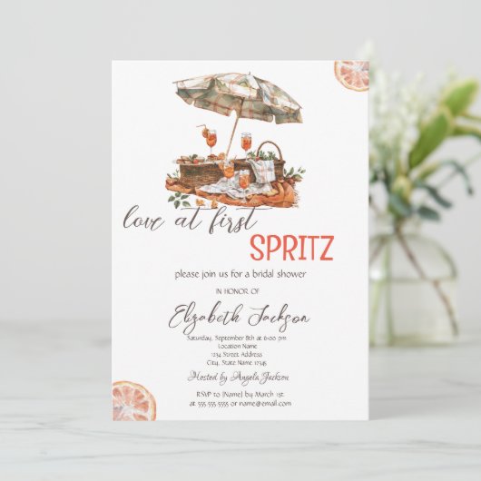 Waterverf liefde tijdens de eerste Spritz picknick Kaart (Staand voorkant)