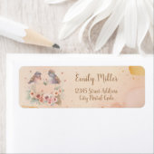 Waterverf liefde vogels met rozen voor bruiloft etiket (Insitu)