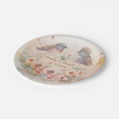 Waterverf liefde vogels met rozen voor bruiloft papieren bordje (Gekanteld)