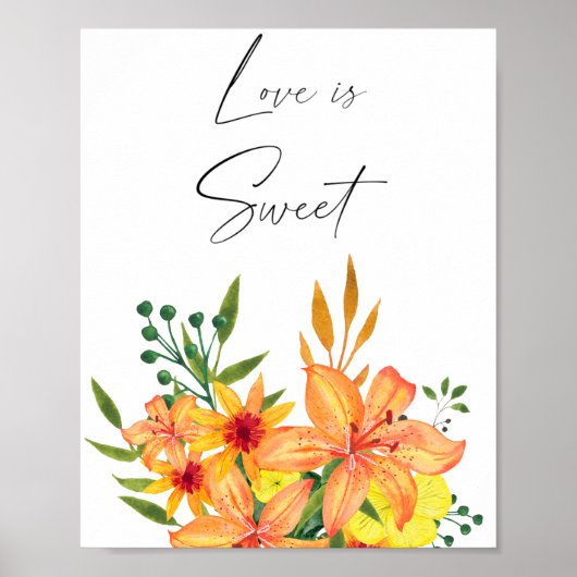 Waterverf liefde voor bloemen is lief om te trakte poster (Voorkant)