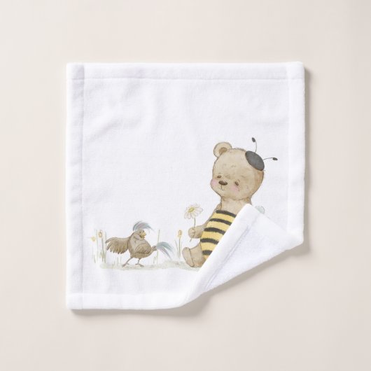 Waterverf lieve honing bad handdoek (Wasdoekje)