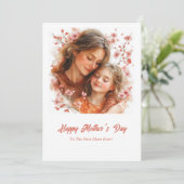 Waterverf lieve moeder knuffelt haar dochter feestdagenkaart (Staand voorkant)