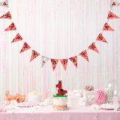 Waterverf lieveheersbeestje happy birthday bunting vlaggetjes