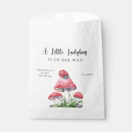 Waterverf lieveheersbeestje is onderweg! baby show bedankzakje (Voorkant)