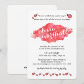 Waterverf lieveheersbeestje meisje baby douche uit kaart (Voorkant / Achterkant)